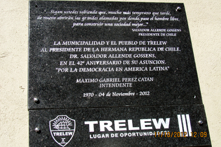 Salvador Allende. Trelew, Argentina