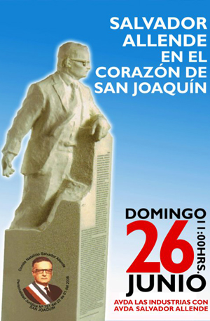 Monumento Salvador Allende en el corazón de San Joaquín