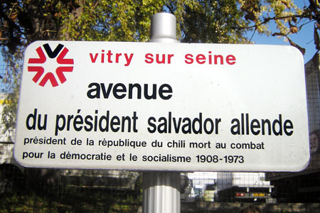 Avenida del presidente Salvador Allende. Vitry-sur-Seine. Allende en el mundo