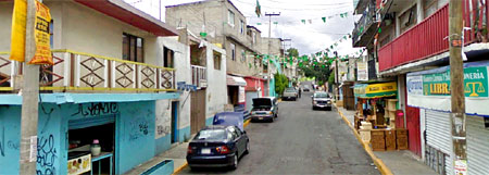 Calle Salvador Allende en la Colonia Citlalli, México