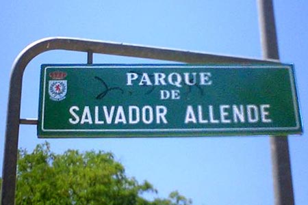 parque presidente Salvador Allende. Coslada, España. Allende en el mundo